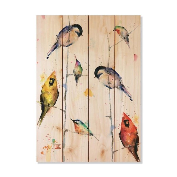 Wile E. Wood 14 x 20 in. Crousers Birds On Branches Wood Art DCBOB-1420